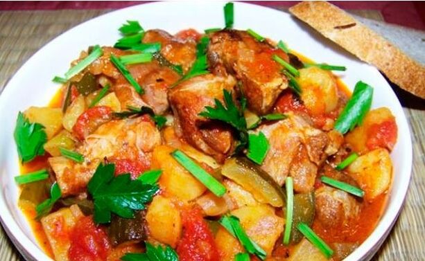 Carne con verduras